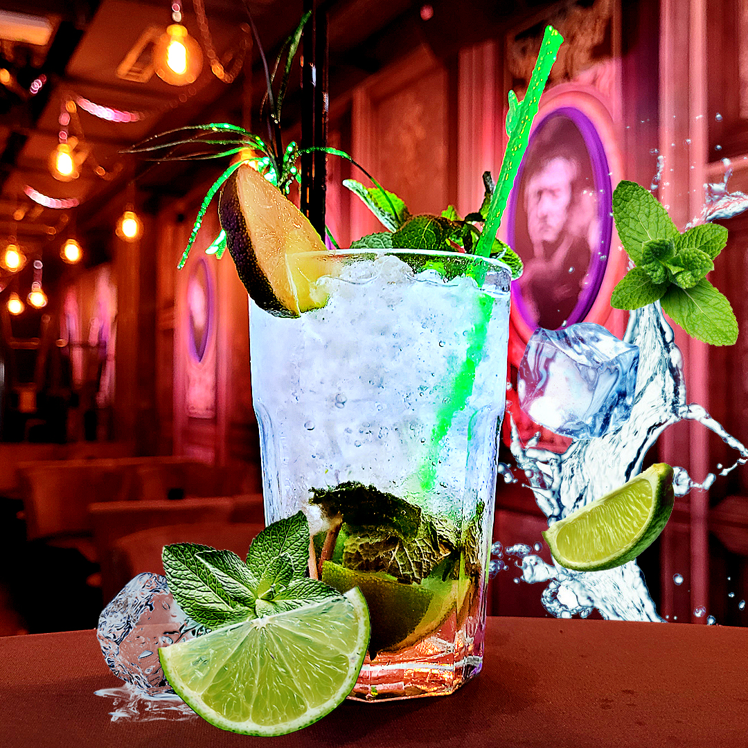 Mojito - Feuilles de Menthe, Sucre de Canne, Morceaux de Citron, Glace Pilée, Sprite